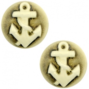 Cabochon basic camee 20mm anker Black-antique gold