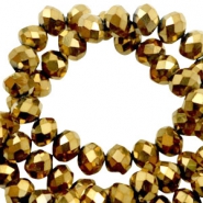 Top Facet kralen 3x2mm disc Gold metallic