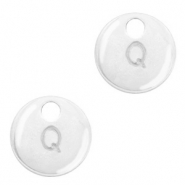 Basic Quality metalen bedels initial Q Antiek zilver (nikkelvrij)