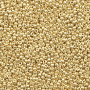 Miyuki rocailles 15/0 Duracoat galvanized champagne gold 15-4204