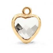 Hangers van crystal glas hart Crystal-gold