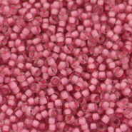 Miyuki rocailles 11/0 Semi frosted light raspberry lined crystal 11-1931