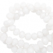 Top Facet kralen 6x4 mm disc Brilliant white-pearl shine coating
