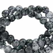 4 mm glaskralen gemêleerd Dark grey