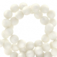Super Polaris kralen rond 6 mm matt Brilliant white