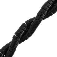 Natuursteen kralen disc 4mm&nbsp;Black