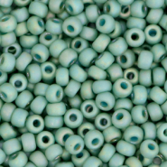 Miyuki rocailles 8/0 Opaque glazed frosted rainbow celadon green 8-4701