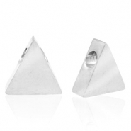 Roestvrij stalen (RVS) Stainless steel kralen driehoek Zilver