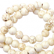 Kralen keramiek 4mm Off white