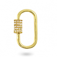 Zirkonia slot ovaal Gold