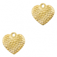 Roestvrij stalen (RVS) Stainless steel bedels hart Goud