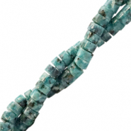 Natuursteen kralen dalmatian stone disc 4mm Turquoise green