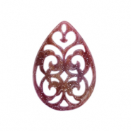 Resin hangers barok druppel Mixed red-pink