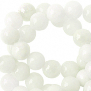 6 mm natuursteen kralen rond white