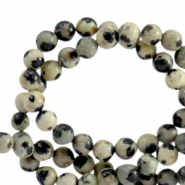 Natuursteen kralen dalmatiër jaspis 4mm Greige anthracite