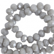 Top Facet kralen 8x6 mm disc Cloudy grey-pearl shine coating