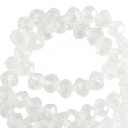 Top Facet kralen 8x6 mm disc Crystal-pearl shine coating