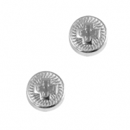 Schuivers DQ metaal kruis 8mm Antiek zilver (nikkelvrij)
