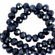 Top Facet kralen 6x4 mm disc Interstellar blue-pearl shine coating