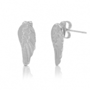 Onderdelen DQ metaal oorstekers wings Antiek zilver (nikkelvrij)