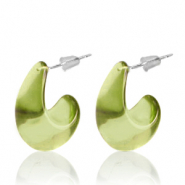 Trendy oorbellen creolen Olive green