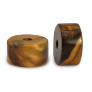 Natuursteen kralen tijgeroog disc 6x3mm Golden brown