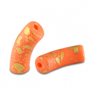 Acryl kralen tube matt Orange-gold