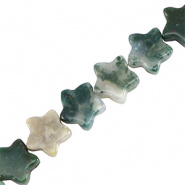 Natuursteen kralen ster Clover green