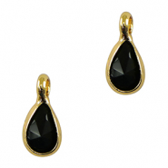 Hangers van crystal glas druppel Black-gold