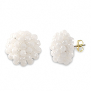 Top facet oorbellen met oogje White