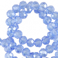 Top Facet kralen 6x4mm disc Finley blue-pearl shine coating