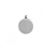 Roestvrij stalen (RVS) Stainless steel bedels La Luna volle maan Silver