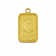 Roestvrij stalen (RVS) Stainless steel bedels La Luna 'Courage' Gold