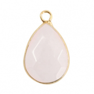 Natuursteen hangers drop Icy white-gold