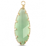 Hangers van Crystal Glass ovaal Apple green-gold