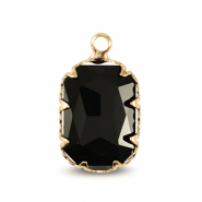 Hangers van Crystal Glass rechthoek Jet black-gold