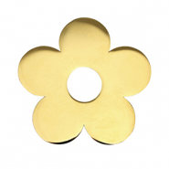 Roestvrij stalen (RVS) Stainless steel bedels bloem Gold