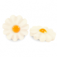 Schelp kralen bloem White-yellow orange
