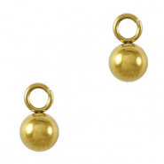 Roestvrij stalen (RVS) Stainless steel bedels bal 4mm Gold