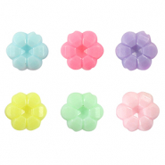 Acryl look kralen bloem Multicolour pastel