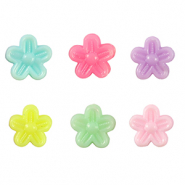 Acryl look kralen bloem Multicolour pastel