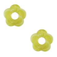 Acryl bedels bloem Lime green