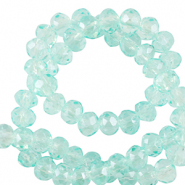 Top Facet kralen 4x3mm disc Light turquoise blue