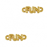 Bedels DQ metaal tussenstuk "FUN" Goud (nikkelvrij)