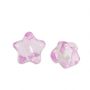 Acryl kralen ster Rose purple transparent