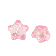 Acryl kralen ster Pink transparent
