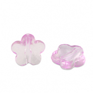 Acryl kralen bloem Rose purple transparent