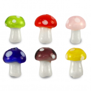 Glaskralen paddenstoel Multicolour-white