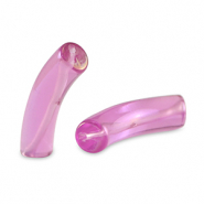 Acryl tube kralen Sheer lilac-AB coating
