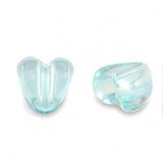 Acryl kralen hart Transparent turquoise blue